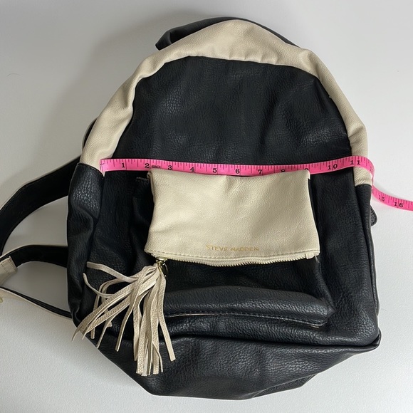 Steve Madden Faux Leather Back and Cream Backpack - Picture 12 of 13